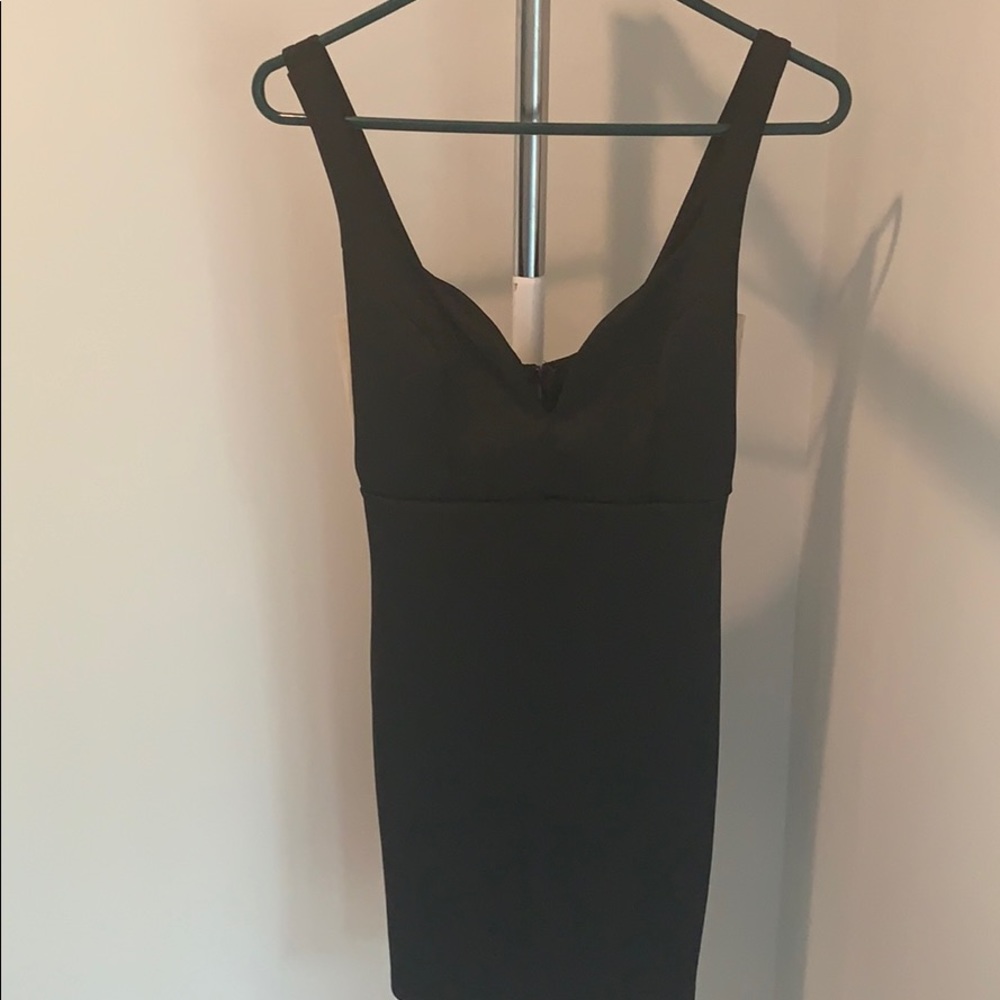Black cocktail dress from Solemio Los Angeles